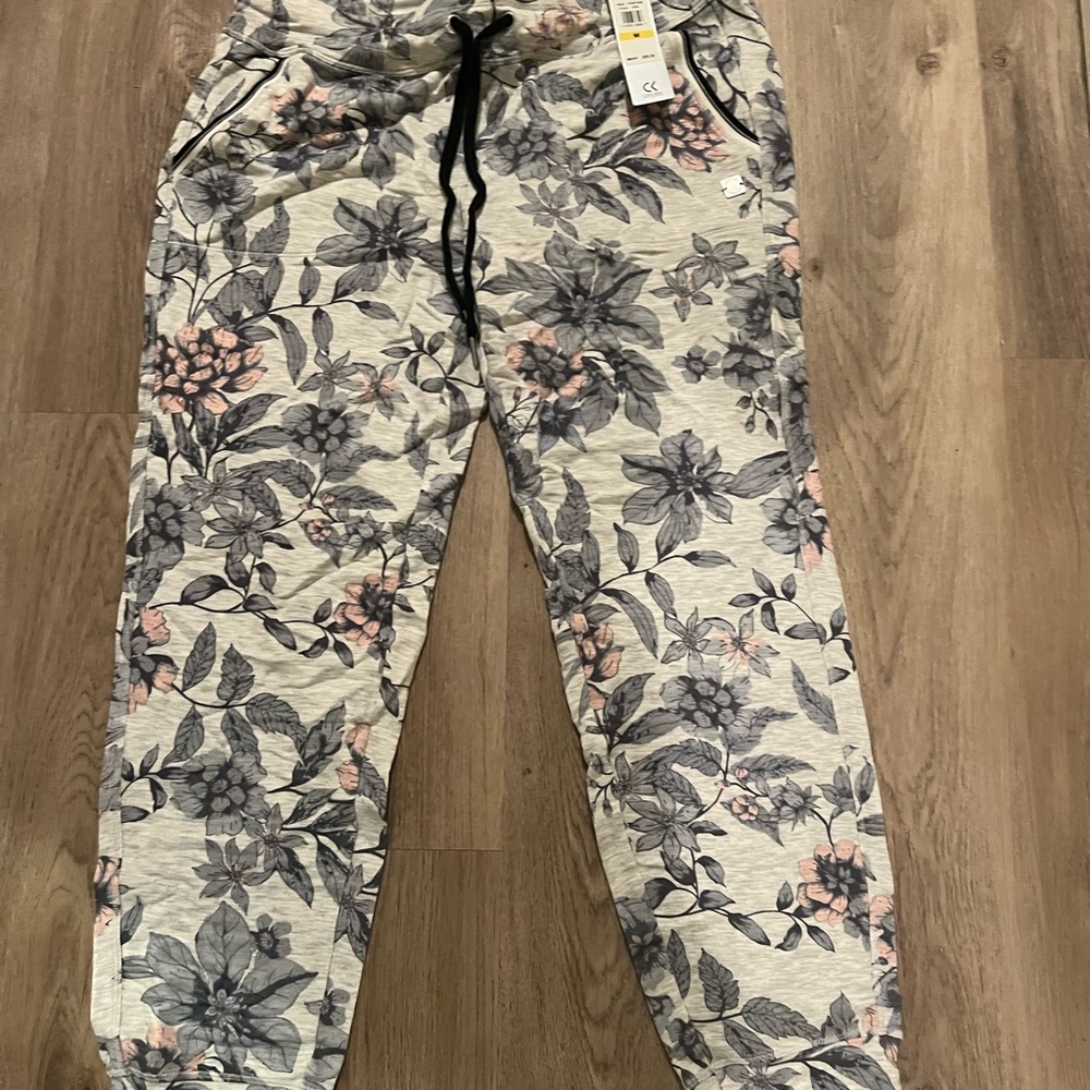 Calvin Klein Kids Floral Print Joggers - Gray and Pink